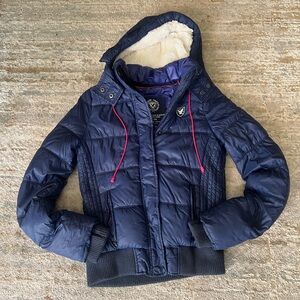 American Eagle Blue Puffer Coat